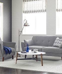 Serta® Artesia Collection Sofa, Smoke Gray/Chestnut 2