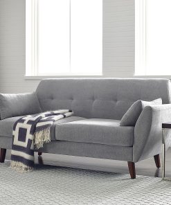 Serta® Artesia Collection Sofa, Smoke Gray/Chestnut