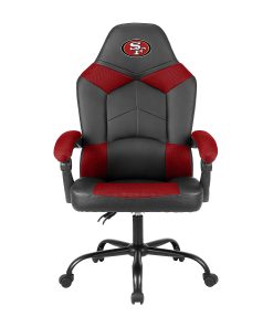 Imperial Adjustable Oversized Vinyl High-Back Office Task Chair, NFL San Francisco 49ers, Black/Red