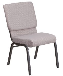 Flash Furniture HERCULES Series Stackable Church Chair, Gray Dot/Silvervein