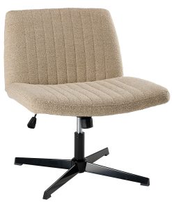 Bush Furniture Sutton Ergonomic Fabric Armless Mid Back Computer Chair Without Wheels, Cool Beige Fabric, Standard Delivery 2