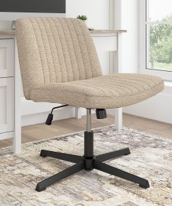 Bush Furniture Sutton Ergonomic Fabric Armless Mid Back Computer Chair Without Wheels, Cool Beige Fabric, Standard Delivery