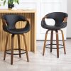 Lorell® Wood & Bonded Leather Love Seat, Black/Mahogany 3
