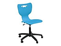 MooreCo Hierarchy Armless Mobile Chair With 5-Star Base, Soft Casters, Blue/Black 2