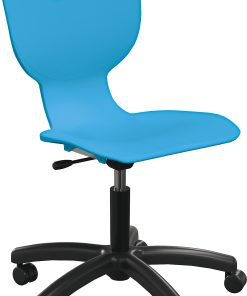 MooreCo Hierarchy Armless Mobile Chair With 5-Star Base, Soft Casters, Blue/Black