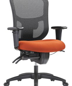 WorkPro® 9500XL Series Big & Tall Ergonomic Mesh/Premium Fabric Mid-Back Chair, Black/Tangerine, BIFMA Compliant