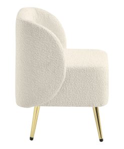 Office Star Abrina Fabric Vanity Accent Chair, Textured Cream 2