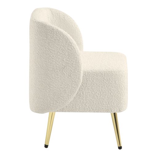 Office Star Abrina Fabric Vanity Accent Chair, Textured Cream - Image 2