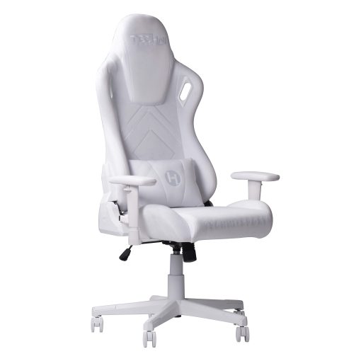 Techni Sport Ergonomic Velvet Computer Gaming Chair, White - Image 2