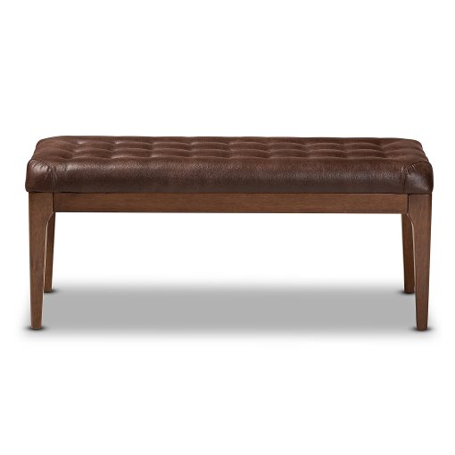 Baxton Studio Walsh Wood Dining Bench, 17-11/16"H x 41-1/2"W x 16-1/16"D, Dark Brown/Walnut - Image 2