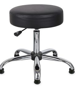 Boss Office Products Adjustable Antimicrobial Drafting Stool With Glides, Black