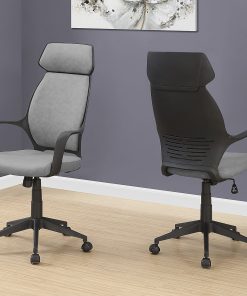 Monarch Specialties High-Back Office Chair, Gray/Black 2
