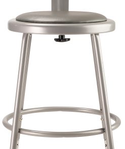 National Public Seating Adjustable Vinyl-Padded Task Stool, With Backrest, 32″ – 41 1/2″H, Gray 2