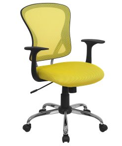 Flash Furniture Mesh Mid-Back Task Chair, Yellow/Black/Chrome 2