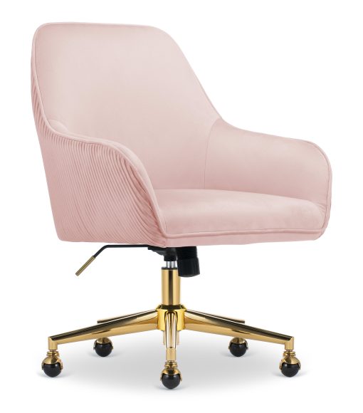 Serta® Chloe Ergonomic Fabric Mid-Back Home Office Chair, Pink