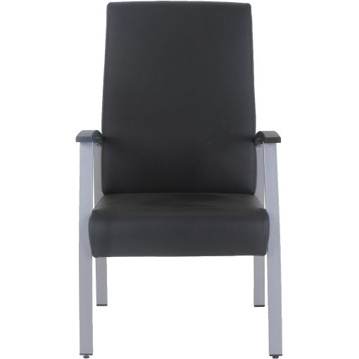Lorell High-Back Healthcare Guest Chair - Vinyl Seat Material - Vinyl Back Material - Powder Coated Silver Frame Color - 67011 - Image 2