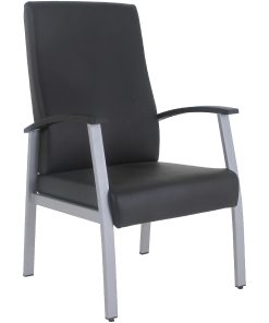 Lorell High-Back Healthcare Guest Chair - Vinyl Seat Material - Vinyl Back Material - Powder Coated Silver Frame Color - 67011