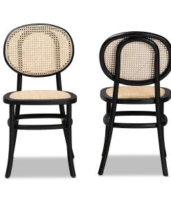 Baxton Studio Garold Dining Chairs, Beige/Black, Set Of 2 Chairs 2