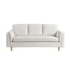 Lifestyle Solutions Santiago Polyester Sofa, 35”H x 79”W x 32-5/16”D, Cream