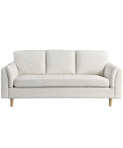 Lifestyle Solutions Santiago Polyester Sofa, 35”H x 79”W x 32-5/16”D, Cream