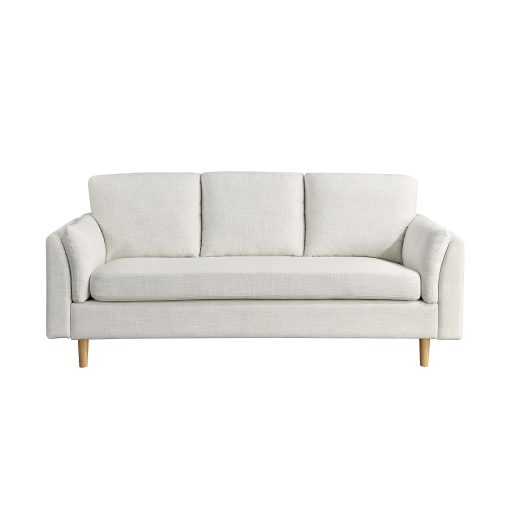 Lifestyle Solutions Santiago Polyester Sofa, 35”H x 79”W x 32-5/16”D, Cream