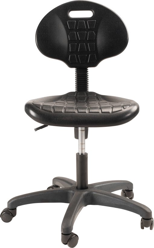 National Public Seating® 6700 Series Kangaroo Polyurethane Task Chair, 16" to 21" Seat Height, Black - Image 2