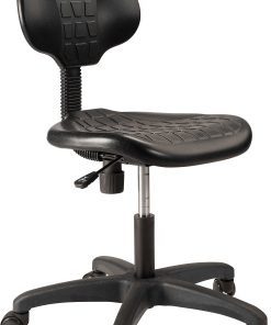 National Public Seating® 6700 Series Kangaroo Polyurethane Task Chair, 16" to 21" Seat Height, Black