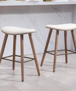 Glamour Home Beatriz Fabric Counter Height Stools, Beige, Set Of 2 Stools 2