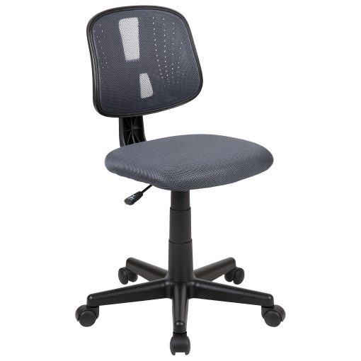 Flash Furniture Flash Fundamentals Mesh Mid-Back Swivel Task Office Chair With Pivot Back, Gray/Black - Image 2