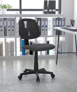 Flash Furniture Flash Fundamentals Mesh Mid-Back Swivel Task Office Chair With Pivot Back, Gray/Black