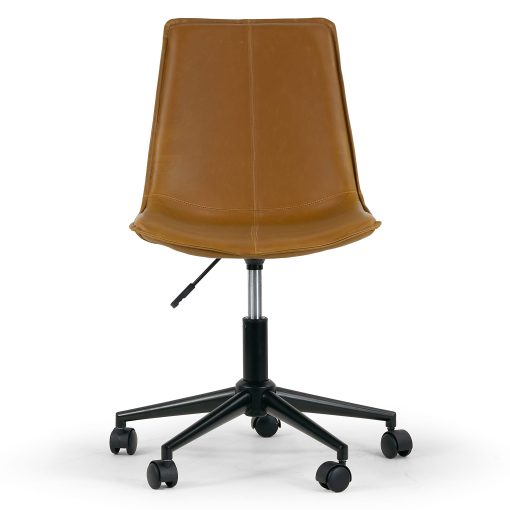 Glamour Home Amery Ergonomic Faux Leather Mid-Back Adjustable Height Swivel Office Task Chair, Brown - Image 2