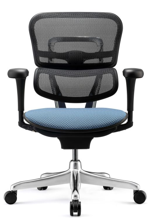 WorkPro® 12000 V2 Series Ergonomic Mesh/Fabric High-Back Office Chair, Sky/Black, BIFMA Compliant