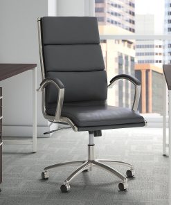 Bush Business Furniture Modelo Bonded Leather High-Back Office Chair, Dark Gray, Standard Delivery 2