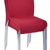 Ave Six Conway Stacking Chairs, Cranapple/Silver, Set Of 4
