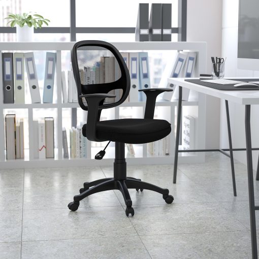 Flash Furniture Mallard Mesh Mid-Back Swivel Task Chair, Black - Image 2