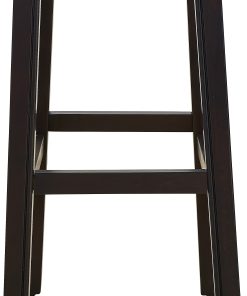 New Ridge Home Goods Julian Faux Leather Counter Stool, Gray/Espresso 2