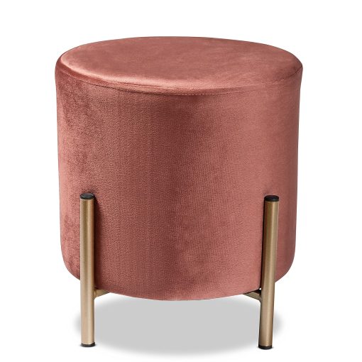 Baxton Studio Thurman Ottoman, Pink/Gold - Image 2