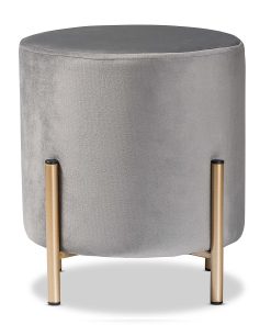 Baxton Studio Thurman Ottoman, Gray/Gold 2