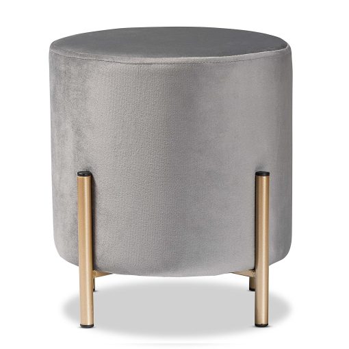 Baxton Studio Thurman Ottoman, Gray/Gold - Image 2