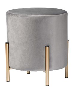 Baxton Studio Thurman Ottoman, Gray/Gold