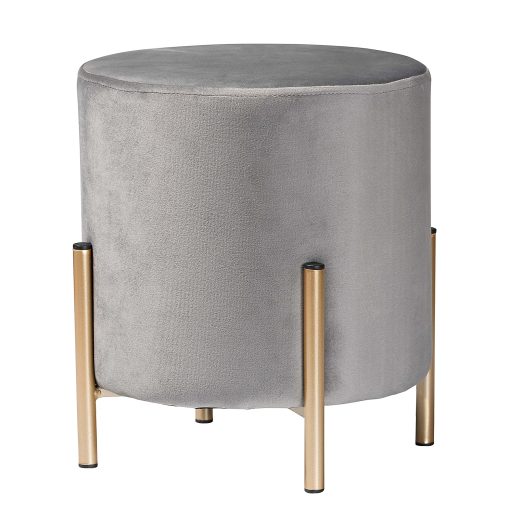 Baxton Studio Thurman Ottoman, Gray/Gold