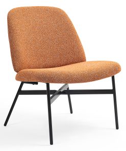 Glamour Home Belhonor Fabric Accent Chair With Metal Legs, Orange/Black 2