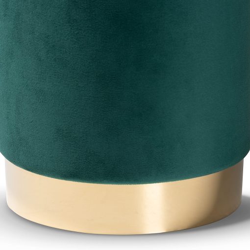 Baxton Studio Chaela Ottoman, Green/Gold - Image 2