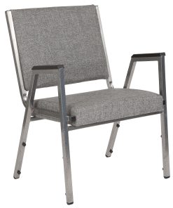 Flash Furniture HERCULES Fabric Bariatric Medical Reception Chair With Antimicrobial Protection, Arm Rests, Gray/Silvervein 2