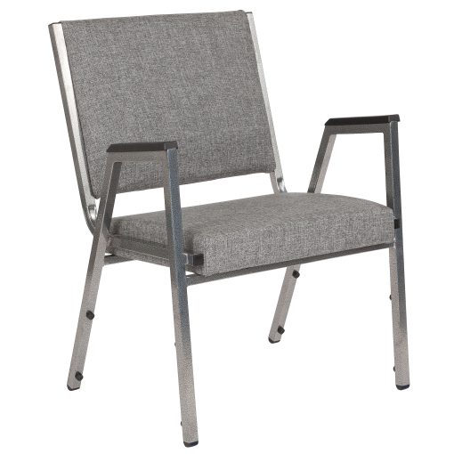Flash Furniture HERCULES Fabric Bariatric Medical Reception Chair With Antimicrobial Protection, Arm Rests, Gray/Silvervein - Image 2