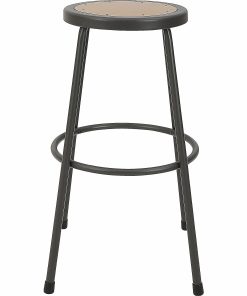 Lorell Metal Shop Stool, 30″ Wood Medium Density Fiber (MDF) Seat Material, Light Gray 2