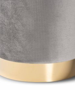Baxton Studio Chaela Ottoman, Gray/Gold 2