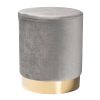Baxton Studio Chaela Ottoman, Gray/Gold