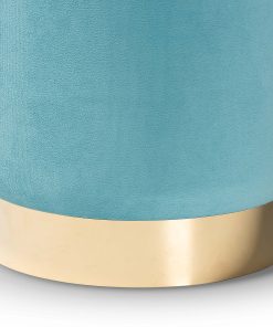 Baxton Studio Chaela Ottoman, Sky Blue/Gold 2