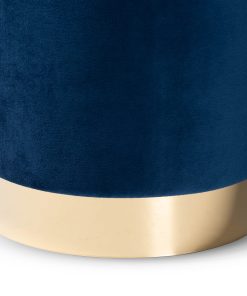 Baxton Studio Chaela Ottoman, Navy Blue/Gold 2